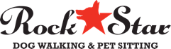 rock star dog walking and pet sitting logo